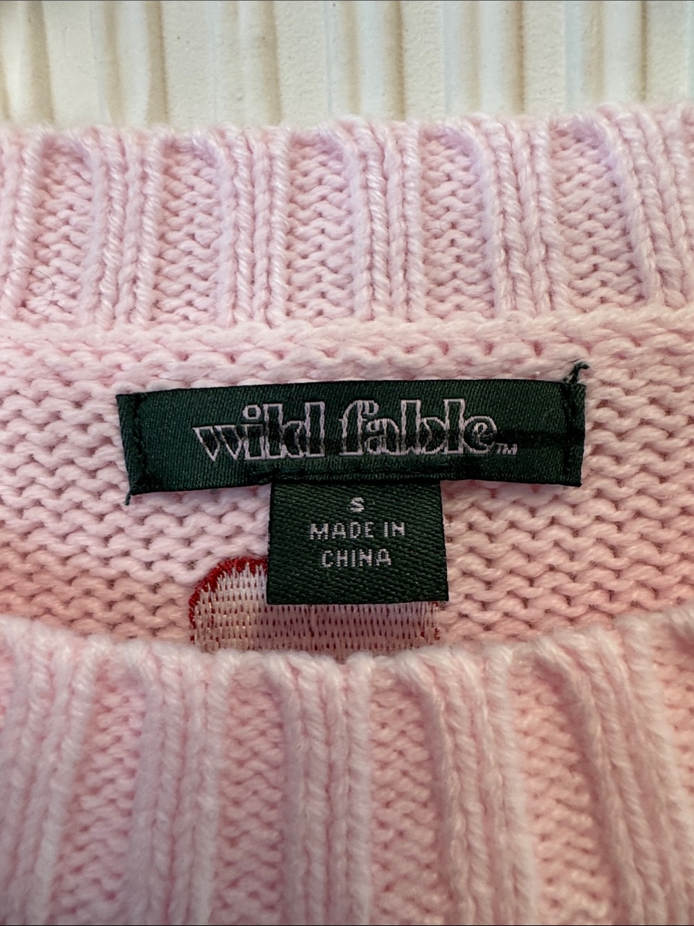 wild fable Pink Knit Sweater with Red 'DUMP HIM' Lettering N0697 - Picture 2 of 7